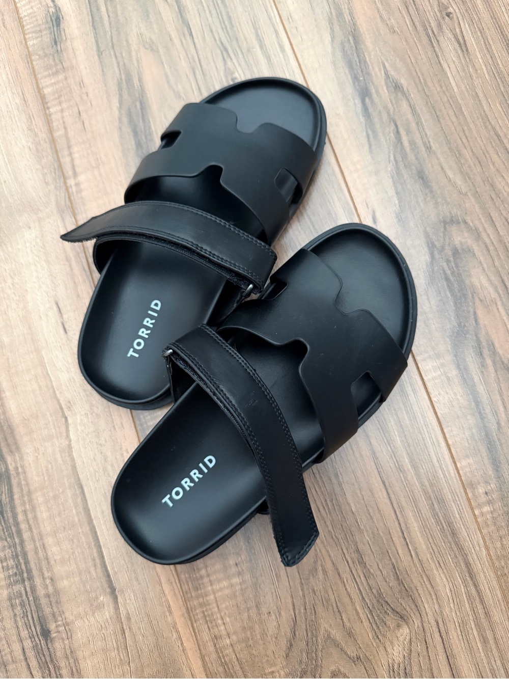 Torrid Black Adjustable Slide Sandals